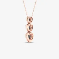 Womens Genuine Opal & 1/ CT. T.W. Genuine Diamond 10K Rose Gold Heart Pendant Necklace