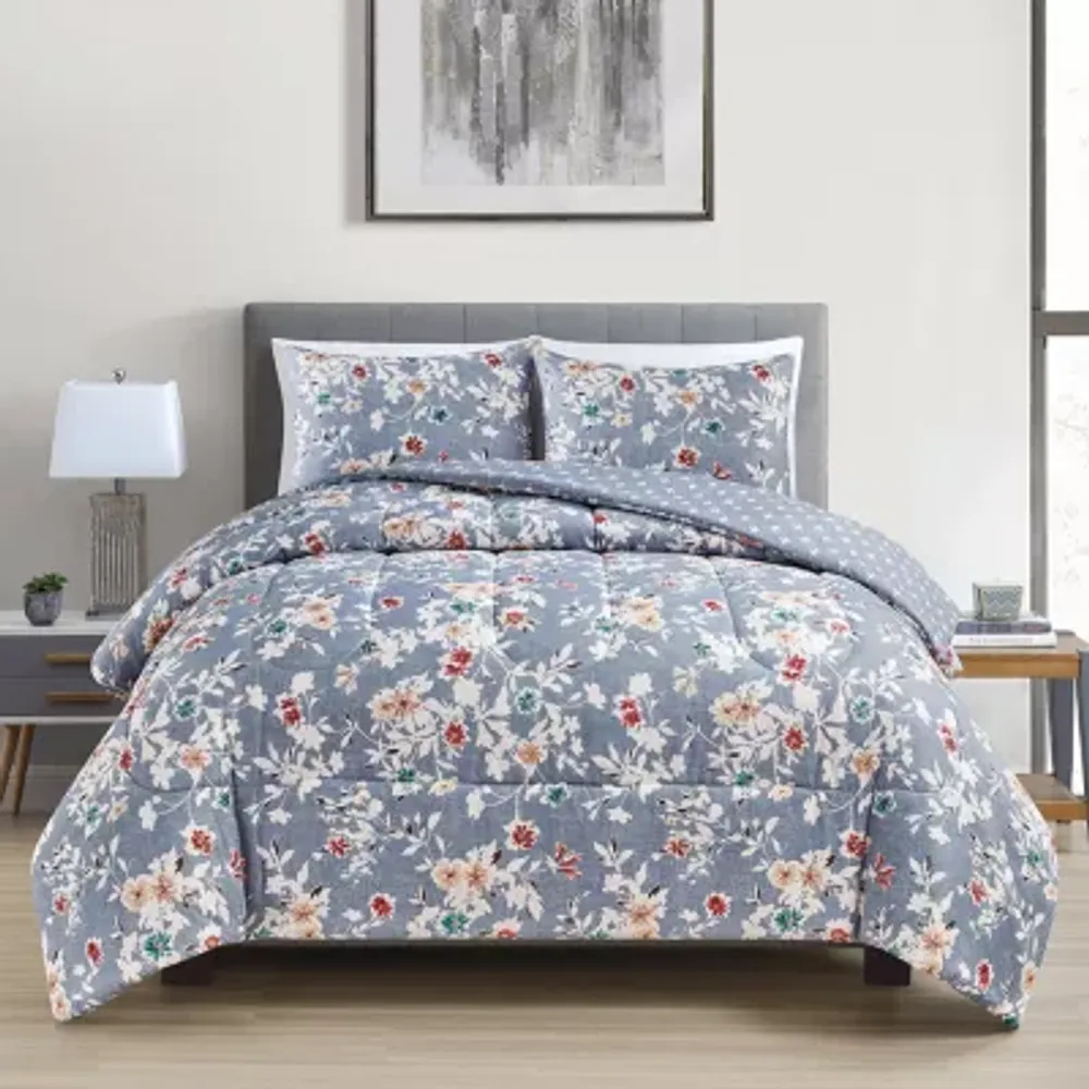 Richmond Park Talia Floral 3-pc. Midweight Comforter Set