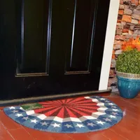 Geo Crafts Americana Patriotic Coir 18"X30" Wedge Doormat