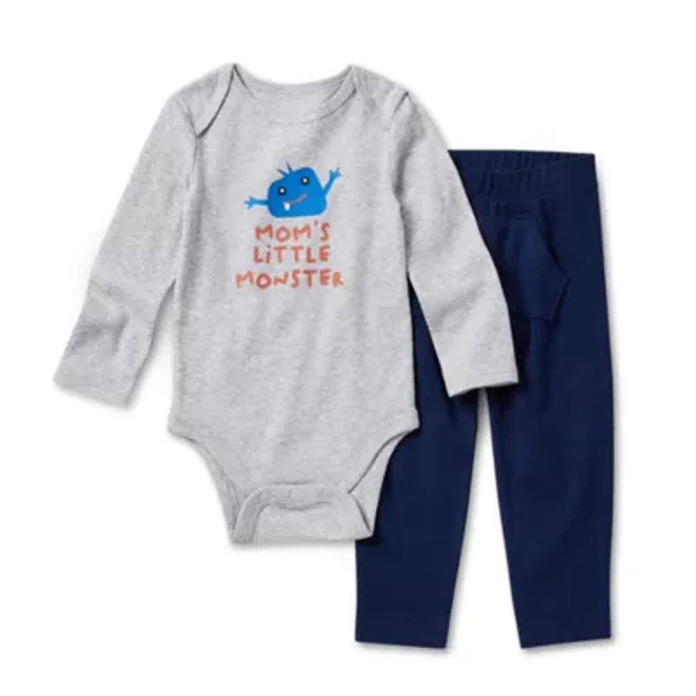 Crew Rib Knit 2PC & Hat Set - White Crew Rib Knit 2PC & Hat Set - White
