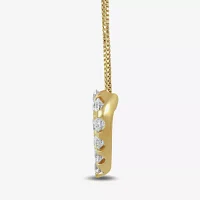 Womens 1 CT. T.W. Lab Grown White Diamond 10K White or Yellow Gold Heart Pendant Necklace