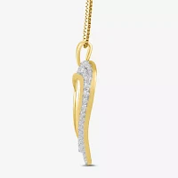 (I1-I2/ H) Womens 1/2 CT. T.W. Lab Grown White Diamond 14K Gold Over Silver Heart Pendant Necklace