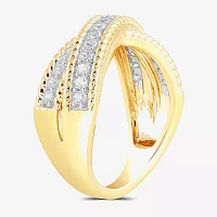 (I2/ I) 1/2 CT. T.W. Lab Grown White Diamond 14K Gold Over Silver Band