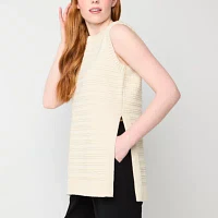 Worthington Womens Crew Neck Sleeveless Pullover Sweater