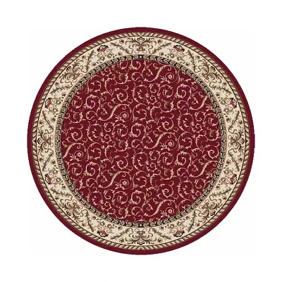 Como Scroll Traditional Oriental Indoor Round Area Rug