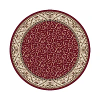 Como Scroll Traditional Oriental Indoor Round Area Rug
