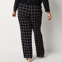 Liz Claiborne-Plus Audra Ponte Womens Straight Pull-On Pants