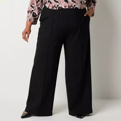 Liz Claiborne Womens Wide Leg Palazzo Pant-Plus