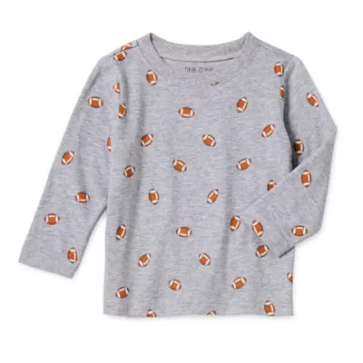 Okie Dokie Baby Boys Crew Neck Long Sleeve Graphic T-Shirt