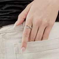 (Si2 / G) Womens 1/2 CT. T.W. Lab Grown White Diamond 10K Gold Cocktail Ring