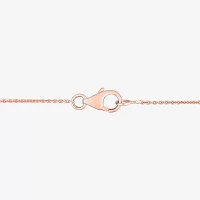 Womens Genuine Pink Morganite 10K Rose Gold Bow 17 Inch Pendant Necklace