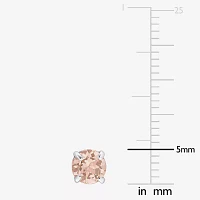 Genuine Pink Morganite 10K White Gold 5mm Round Stud Earrings