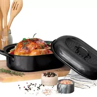 Granitestone 16’’ Ultra Nonstick Aluminum Oval Roasting Pan with Lid