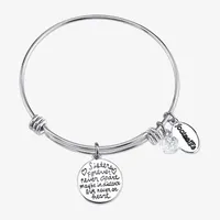 Footnotes Sisters Stainless Steel Flower Bangle Bracelet