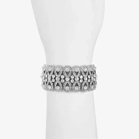 Monet Jewelry Silver Tone Thick Stretch Bracelet
