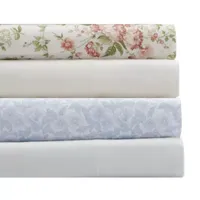 Laura Ashley 200tc 100% Cotton Percale 6-Pc Sheet Set