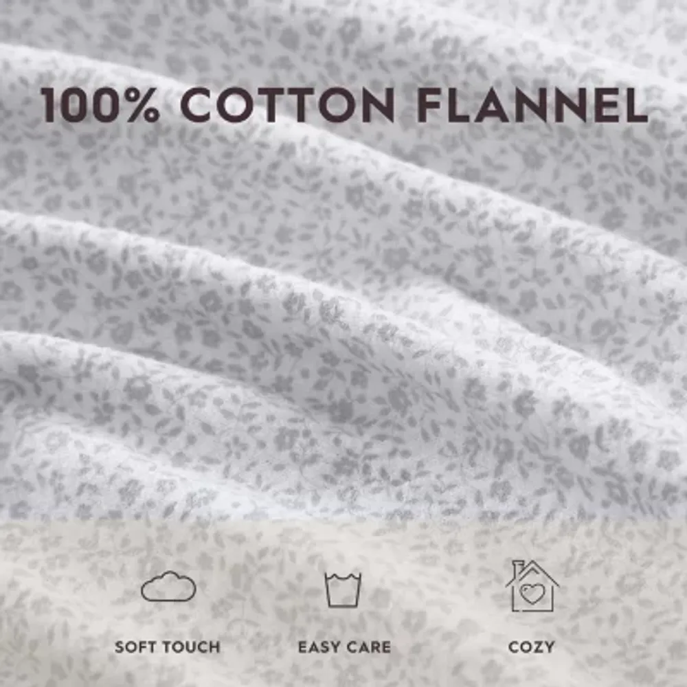 Laura Ashley 100% Cotton Flannel Sheet Set