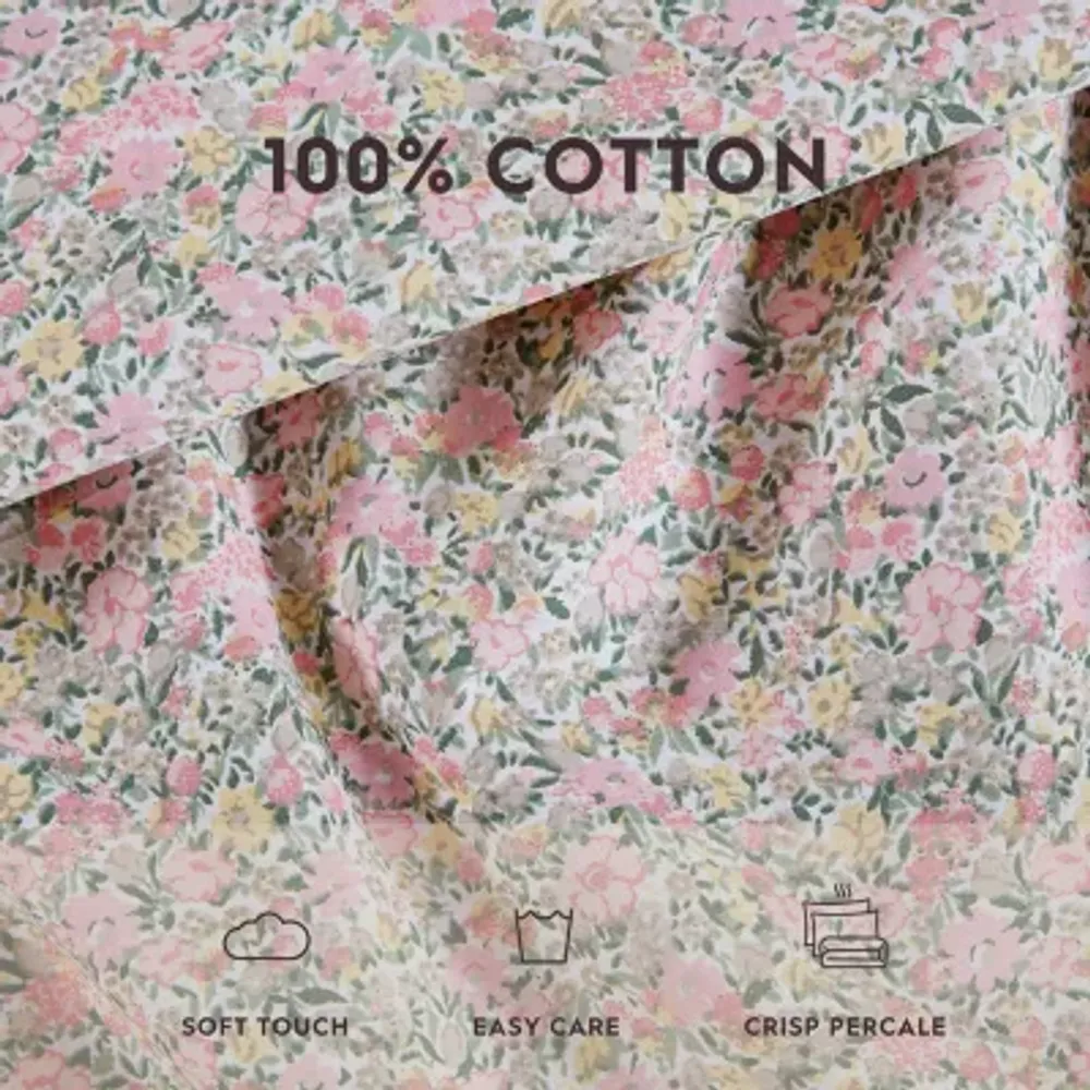 Laura Ashley 200tc 100% Cotton Percale Sheet Set