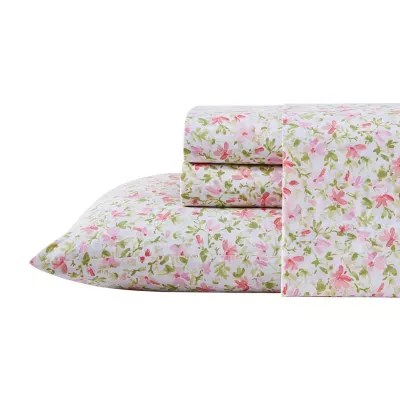 Laura Ashley 200tc 100% Cotton Percale Sheet Set