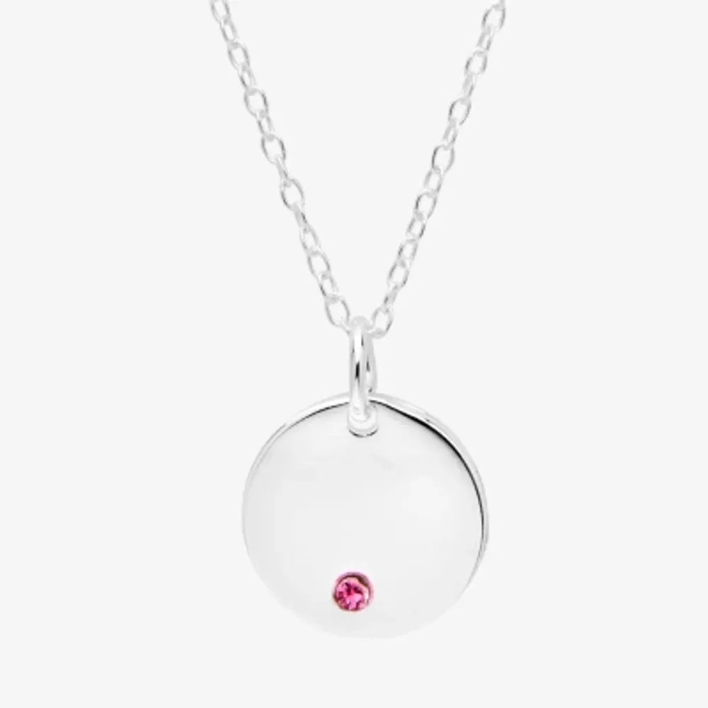 Itsy Bitsy Birthstone Crystal Sterling Silver 18 Inch Cable Pendant Necklace