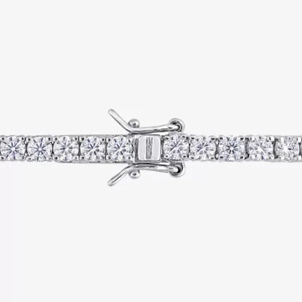 Lab Created White Moissanite Sterling Silver 7 Inch Tennis Bracelet