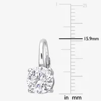 Lab Created White Moissanite Sterling Silver Drop Earrings