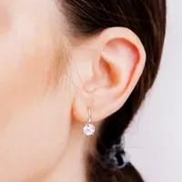 Lab Created White Moissanite Sterling Silver Drop Earrings