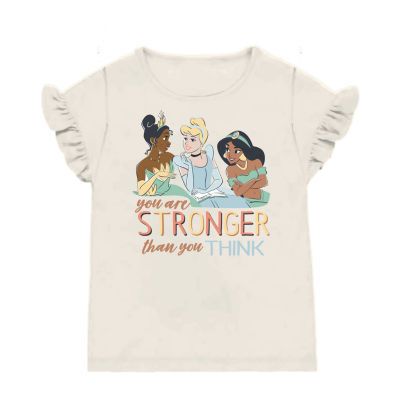 Disney Collection Little & Big Girls Crew Neck Short Sleeve Princess T-Shirt