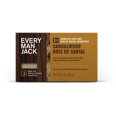 Every Man Jack Sandalwood 2in1 All Over Bar Soaps
