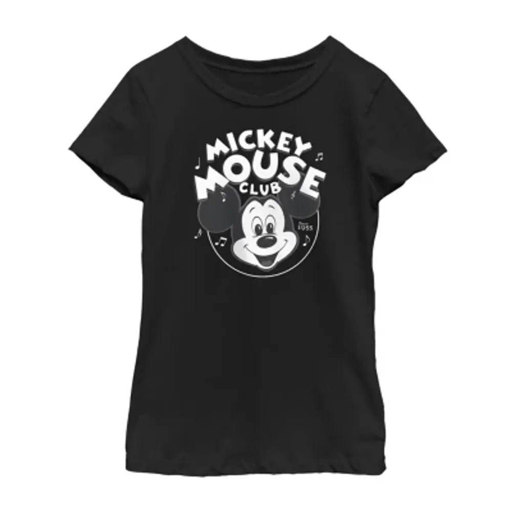 Disney Collection Little & Big Girls D100 Crew Neck Short Sleeve Mickey and Friends Mouse Graphic T-Shirt