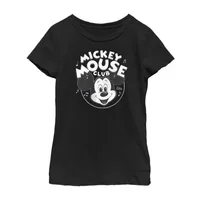 Disney Collection Little & Big Girls D100 Crew Neck Short Sleeve Mickey and Friends Mouse Graphic T-Shirt