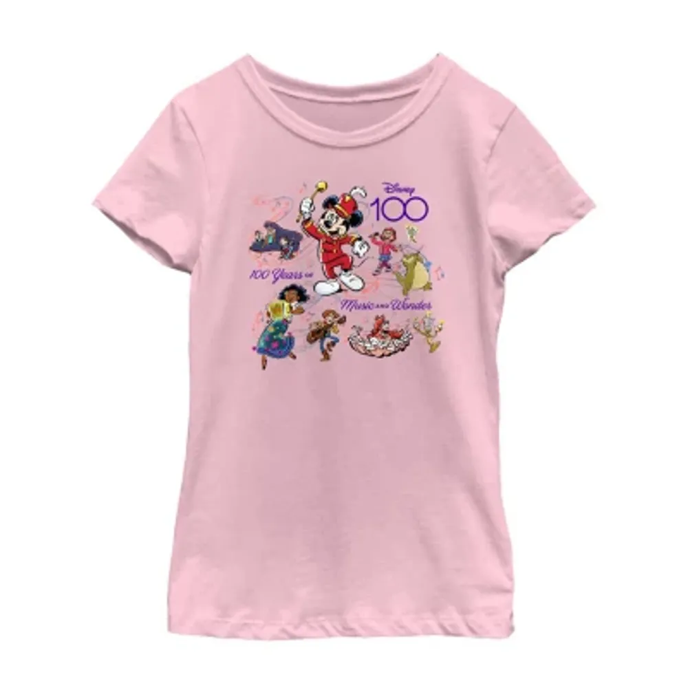 Disney Collection Little & Big Girls D100 Crew Neck Short Sleeve Mickey and Friends Mickey Mouse Graphic T-Shirt