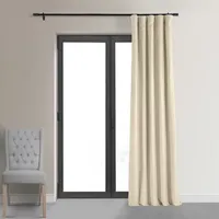 Exclusive Fabrics & Furnishing Signature Velvet Blackout Rod Pocket Back Tab Single Curtain Panel