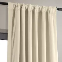 Exclusive Fabrics & Furnishing Signature Velvet Blackout Rod Pocket Back Tab Single Curtain Panel