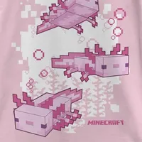Little & Big Girls Crew Neck Short Sleeve Minecraft Graphic T-Shirt
