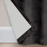 Eclipse Luxury Cotton Velvet Energy Saving 100% Blackout Grommet Top Single Curtain Panel