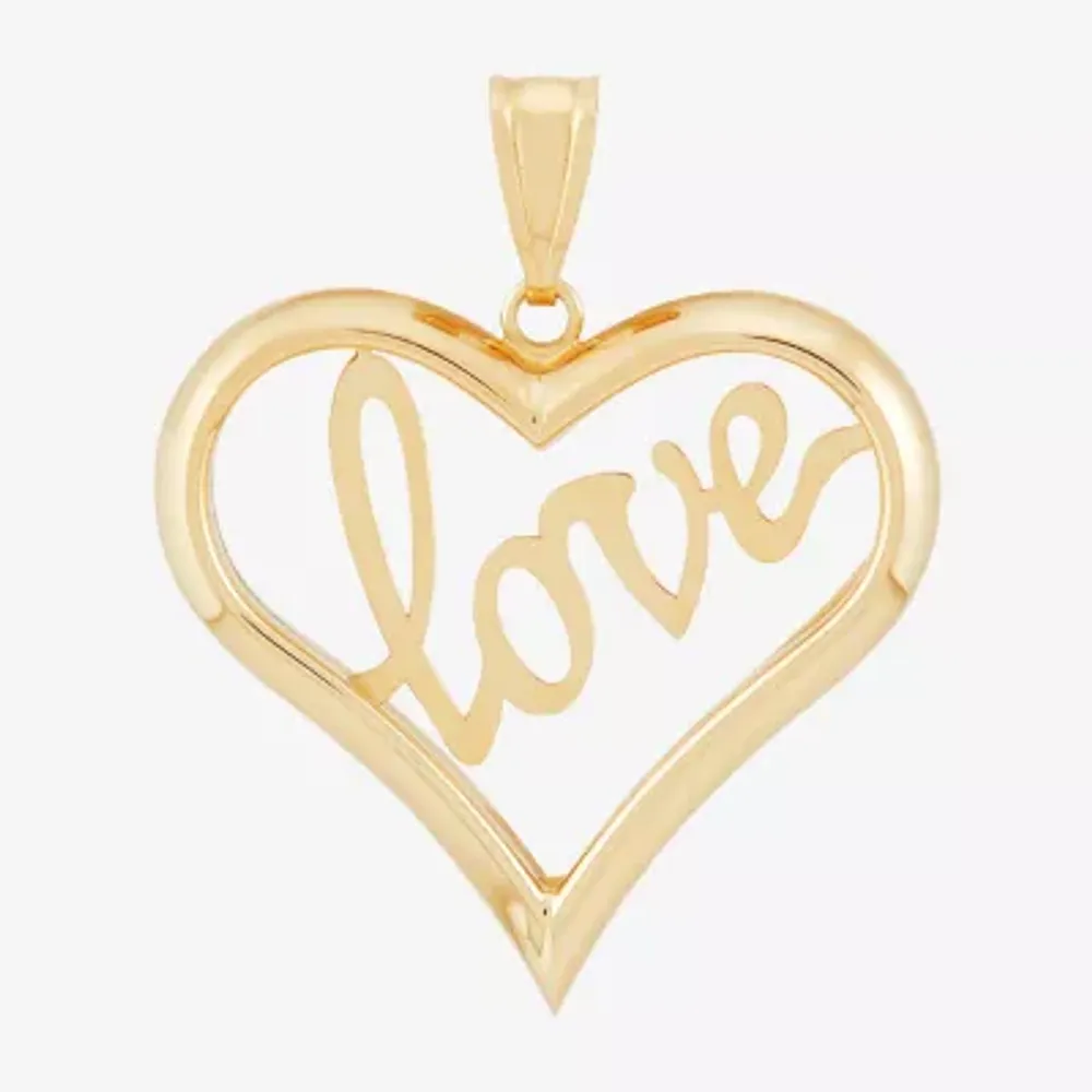 Womens 14K Gold Heart Pendant