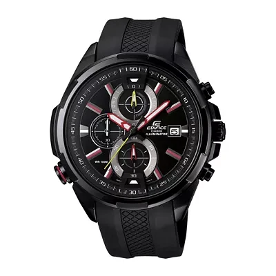 Casio® Mens Black Ion Multifunction Chronograph Watch EFR536PB-1A3V