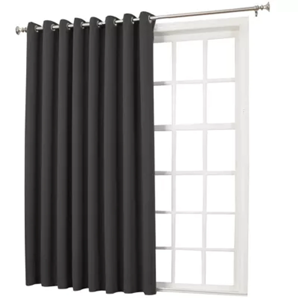 Sun Zero Emory 100"W X 84"L Energy Saving Light-Filtering Grommet Top Single Patio Door Curtain