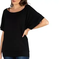 24/7 Comfort Apparel Loose Fit Dolman Top with Wide Sleeves