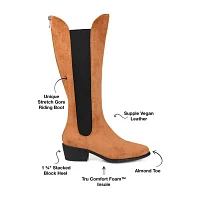 Journee Collection Womens Celesst Stacked Heel Riding Boots