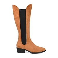 Journee Collection Womens Celesst Stacked Heel Riding Boots