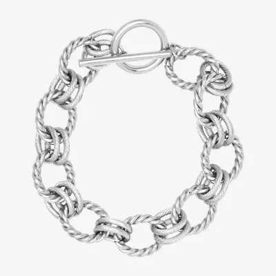 Pure Silver Over Brass 7 Inch Link Bracelet