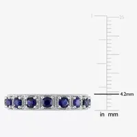 Womens Lab Created Blue Sapphire Sterling Silver Stackable Ring