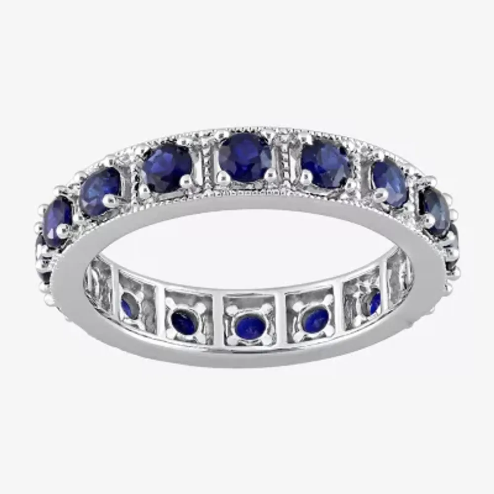 Womens Lab Created Blue Sapphire Sterling Silver Stackable Ring
