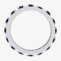 Womens Lab Created Blue Sapphire Sterling Silver Stackable Ring