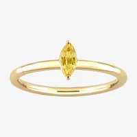 Womens Genuine Yellow Sapphire 10K Gold Stackable Ring