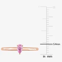 Womens Genuine Pink Sapphire 10K Rose Gold Stackable Ring