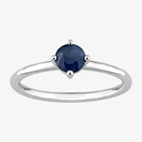 Womens Genuine Blue Sapphire 10K White Gold Stackable Ring