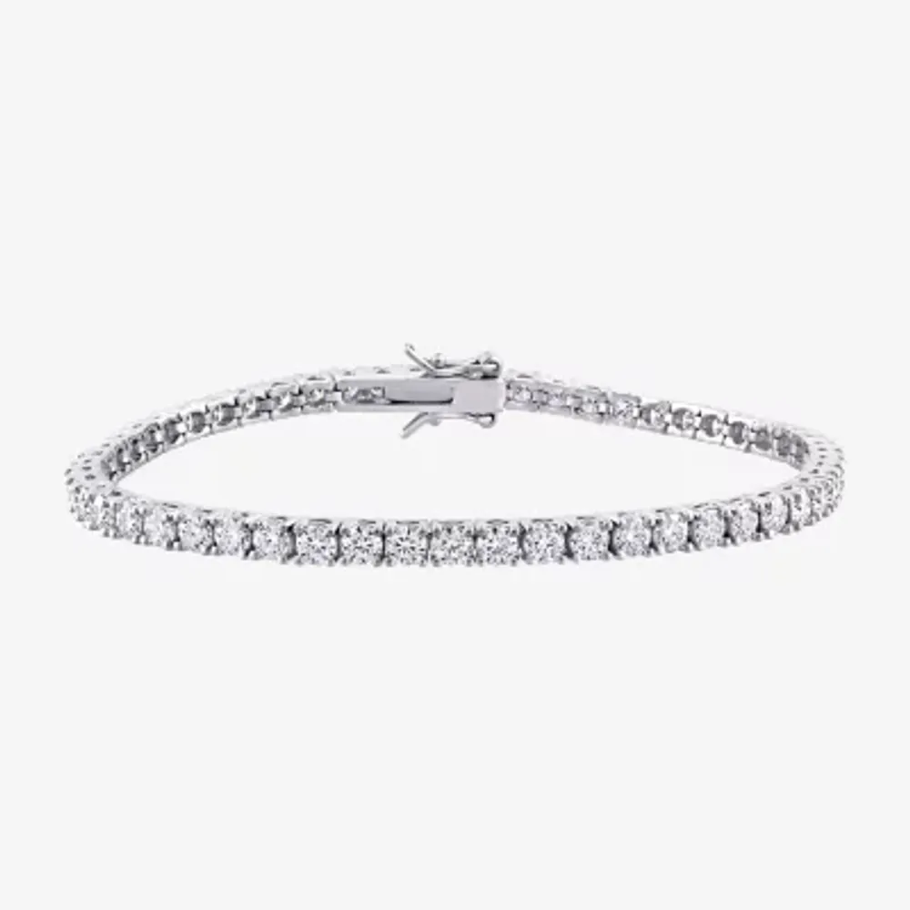 5 1/10 Ct. T.W. Lab Created White Moissanite Sterling Silver 7 Inch Tennis Bracelet